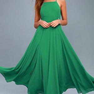 Green Lulu's Mythical Kind of Love Maxi Dress